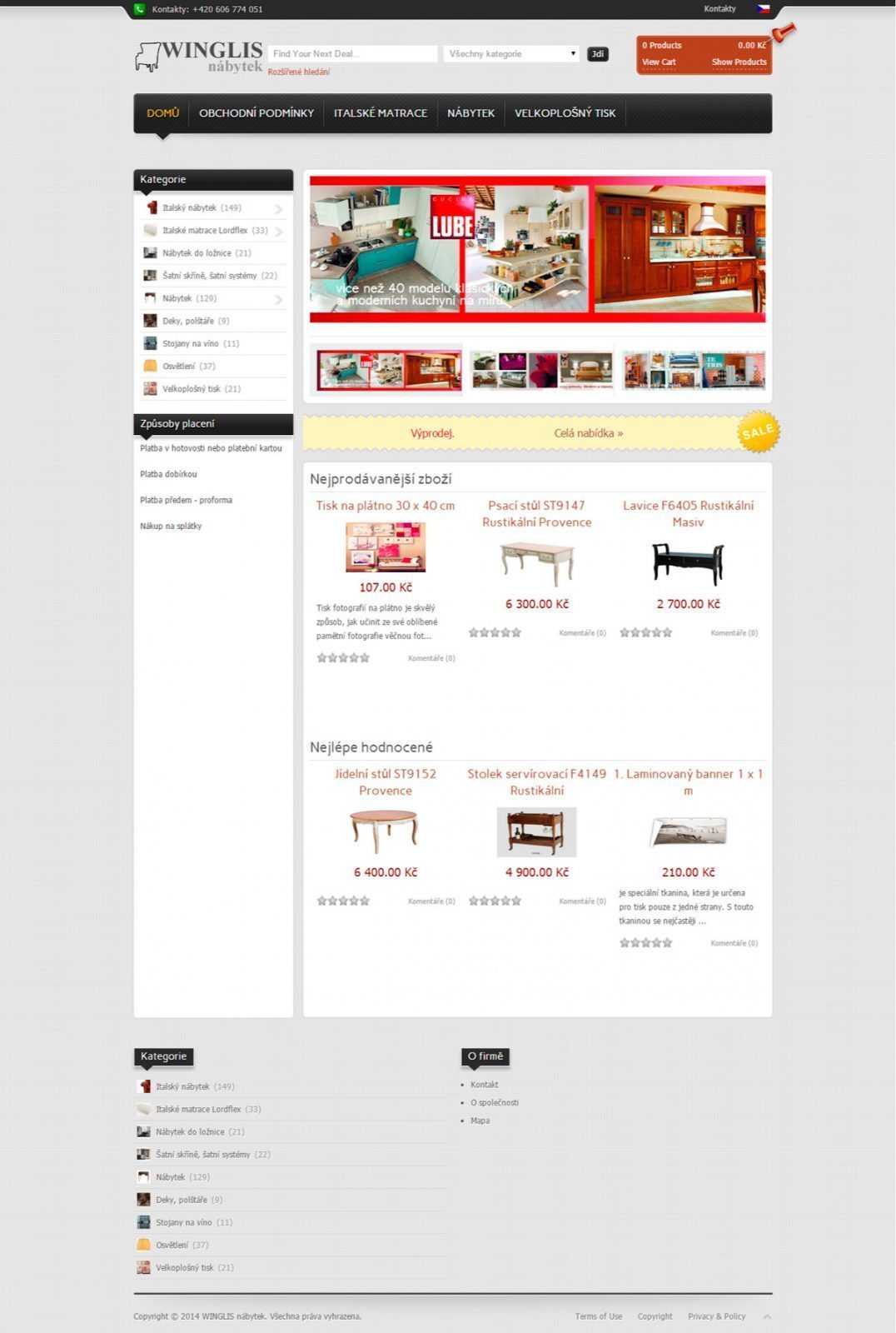 создание сайта для Магазин мебели Winglis