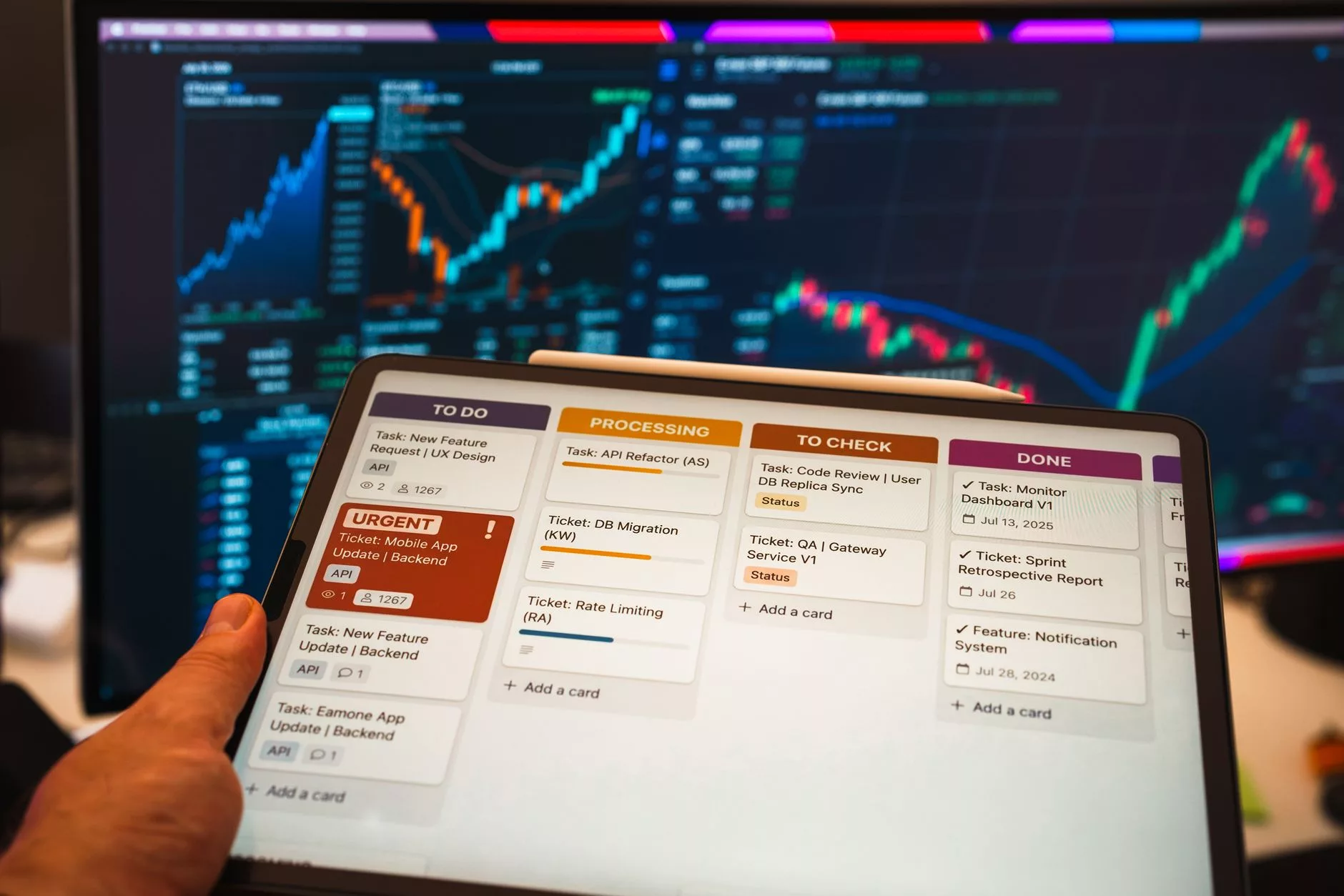 Building an Actionable Image Optimization Workflow software developer reviewing a code optimization pipeline on a multi-monitor setup