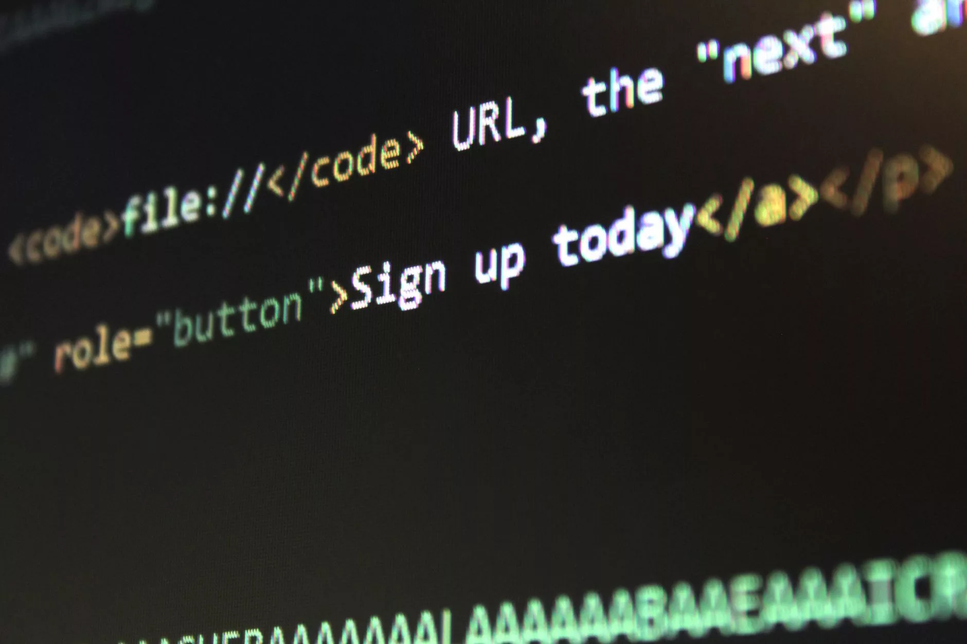 developer workspace displaying product schema markup on computer monitor